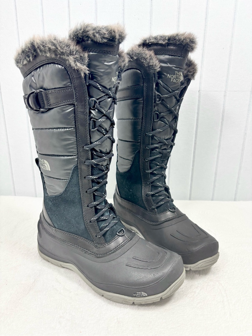 The-North-Face Womens Shellista Snow Boot Size 8.5 Waterproof Tall Lace Up Black